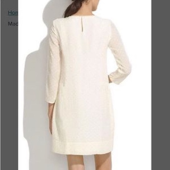 Madewell Etude Long Sleeve Silk Swiss Dot Dress Cream XS - Picture 3 of 9